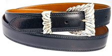 W. Kleinberg Sterling Silver .925 Ranger Belt Buckle 37 Leather J. Hilburn Strap
