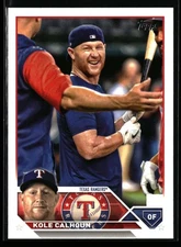 Kole Calhoun 2023 Topps #512 Golden Mirror Image Variation SSP Texas Rangers