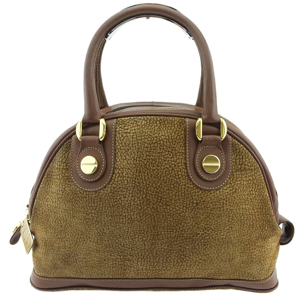 Borbonese Handbag, "Olio" Pattern, with Redwall T… - image 1