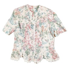 Vintage 1980s Floral Tapestry Button Up Shirt Men's S