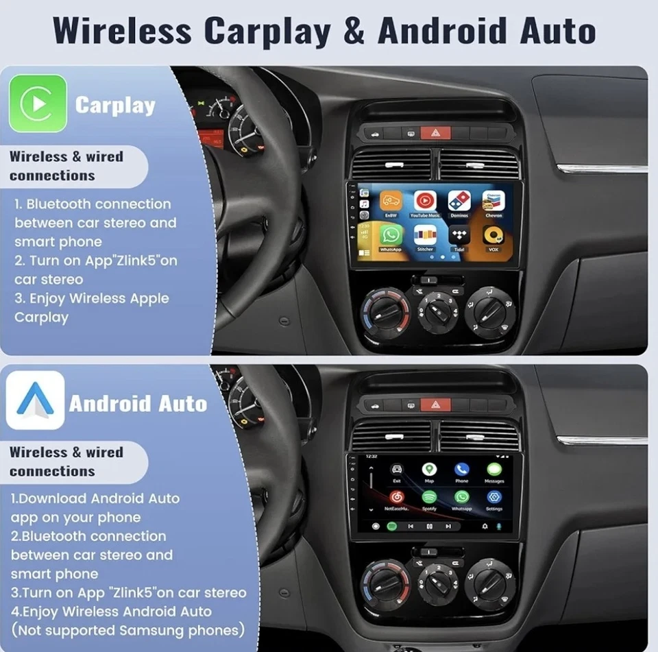 Radio estéreo GPS para automóvil VIVID 2+64G para Fiat Linea 2007-2012 Android/Apple Carplay Foto 3 de 4