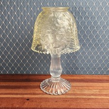 Vintage LE Smith Yellow Wildflower 2 Piece Glass Fairy Lamp 10" Perfect!