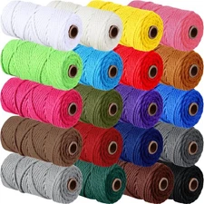 Macrame Cord 3mm 875Yards Cotton Rope 20 Colors for Wall Hangers Plant Hanger...