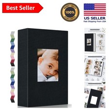 Customizable 300-Pocket Photo Album with Linen Cover - Ideal for Family Memories