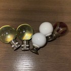 Vintage Lamp Finial Lot 5pc Glass Metal Mixed Styles Decorative — photo 5