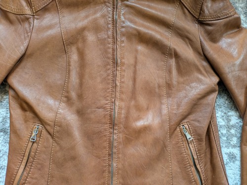 Vintage Vera Pelle Leather Racer Scooter Jacket - Medium, Made In Italy READ - Picture 8 of 24
