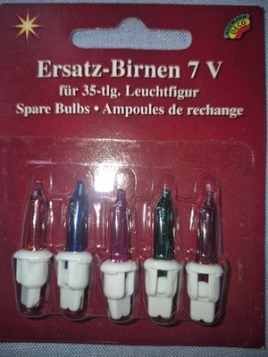 Mini Ersatzlampen 5stk 35er Lichterkette 7V Bunt  Stecklampe