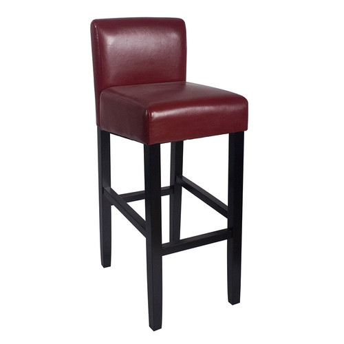 NEW! WOOD/LEATHER BARSTOOL - 32" BAR/COUNTER STOOL -BROOKLYN-SET OF 2 - RED