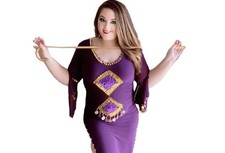 Elegant Royal Purple Belly dance dress/ Handmade embellished authentic