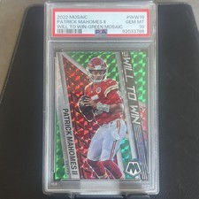 2022 Panini Mosaic - Will to Win Patrick Mahomes II #WW-16 Green Mosaic Prizm