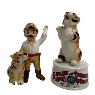 (Lot of 2) 1983 RINGLING BROTHERS BARNUM & BAILEY CIRCUS Tigers Ceramic