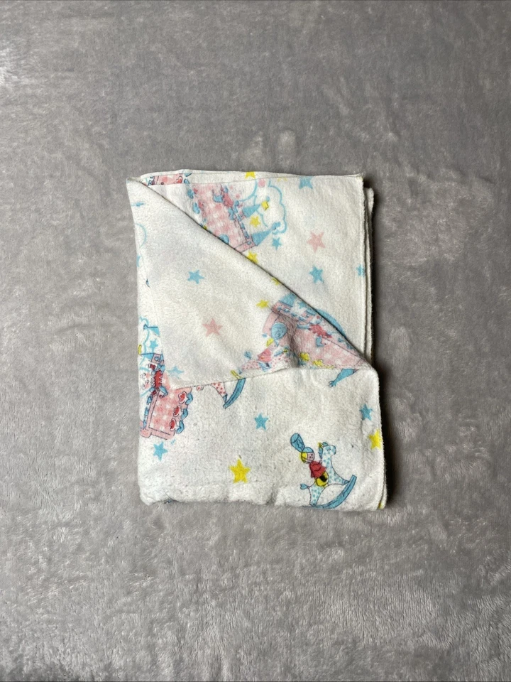 Винтажное Детское Одеяло Шалтай Болтай Звезды Замок Прием Фланели Хлопок 2 шт. - Изображение 2 из 4