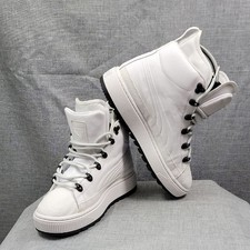 Puma The Ren Hombre Bota Cuero Blanco Zapatilla Bota Parte Superior Alta Talla 9