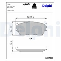 Bremsbelagsatz Scheibenbremse Delphi LP783 FüR Sunny Nissan B13 N14 3 Liftback