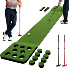 Golf Indoor Putting Green Mat with 2 Putters,Great Gifts for Men