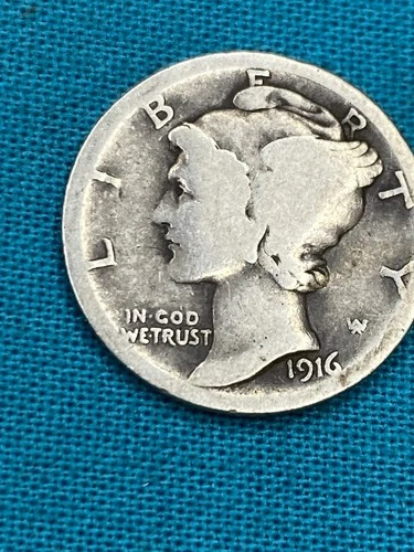 1916 S Mercury Dime VG-F  "Actual Coin Pictured Not Cleaned, Polished or Dipped"