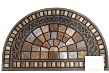 Stone Multi 18 in. x 30 in. Rubber Half Round Non-Slip Outdoor Door Mat 1ct