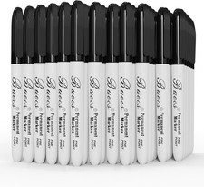 Permanent Markers, 60 Count Black Permanent Markers, Fine Point, Waterproof 
