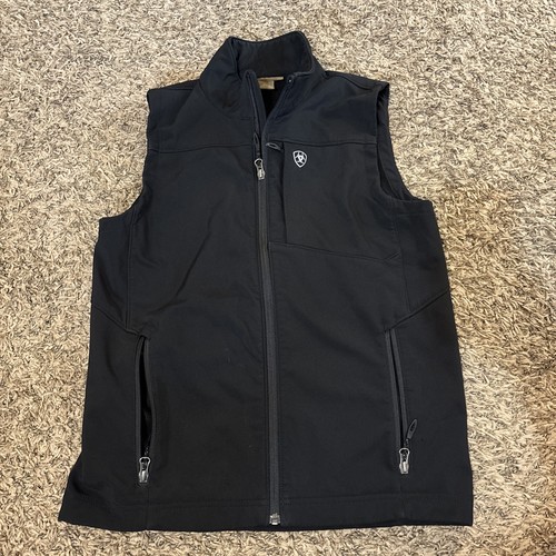 Ariat Kids Black Softshell Vest with Logo size large black
