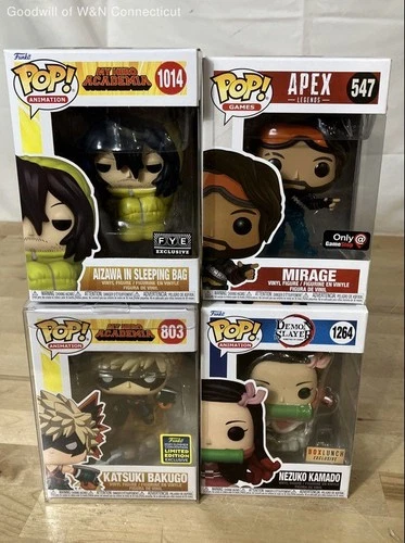 Funko Pop Lot 4 Figures Exclusives My Hero Academia Demon Slayer Apex Legends