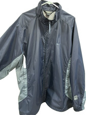 Vintage 1980's Nike Windbreaker Jacket Men's Navy Blue Full Zip Jacket XXL
