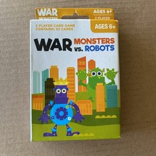 War - Monsters vs Robots Card Game - 52 Large Cards, 2 Player Card Game