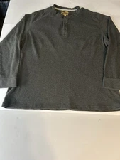Gray 3 Button Henley by The Foundry, 2XL