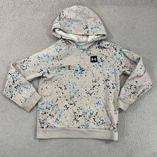 Under Armour Youth Small Hoodie Sweatshirt Gray Splatter