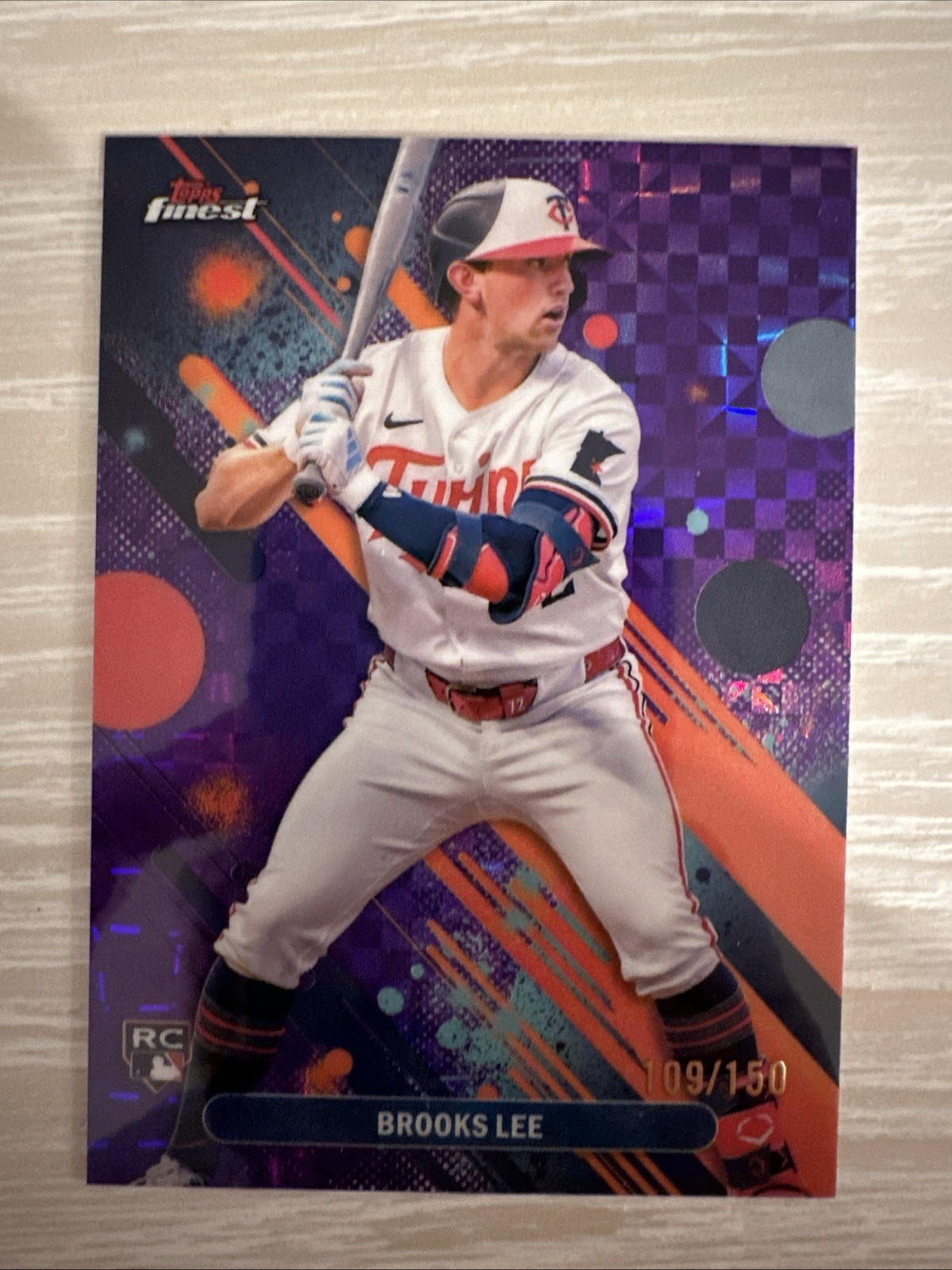 2025 Topps Finest - Brooks Lee #31 Purple Checkerboard Refractor /150 (RC)