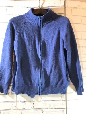 John Smedley Herren Pullover blau Reißverschluss 100% Schurwolle Größe L reparaturbedürftig