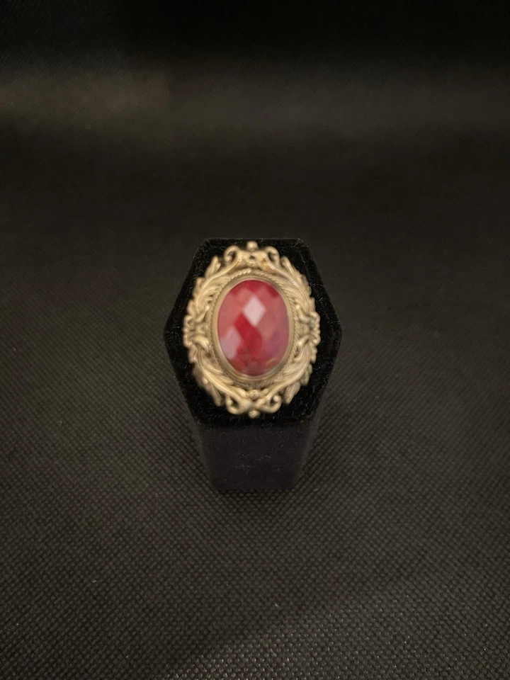 Anel Nicky Butler Índia rubi vermelho corindo bronze tamanho 9,5 usado - Imagem 2 de 4