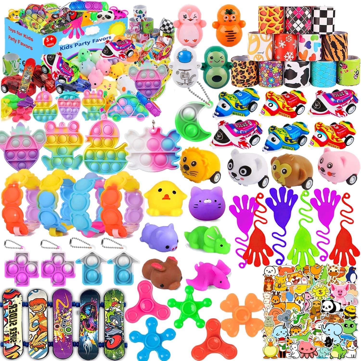 Aowrebu 117 PCS Party Favors for Kids 4-8 8-12, Pop Fidget T