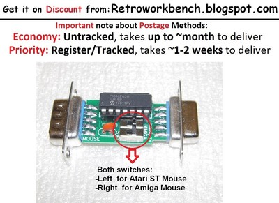 Amiga Atari ST Mouse Adapter For Amstrad Commodore MSX 9pin DB9 Joystick port
