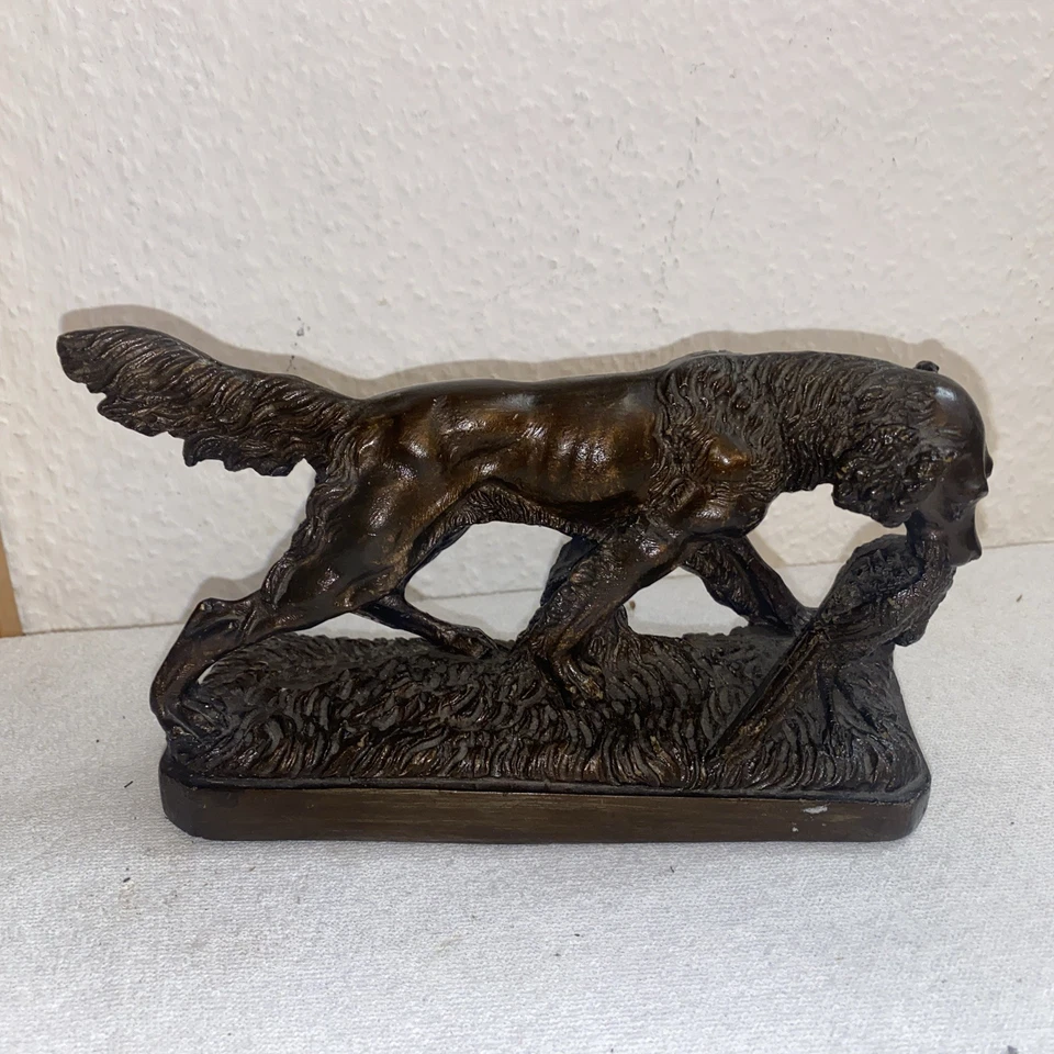 Figura firmada de perro de caza Irish Setter artista italiano A. Santini - Imagen 2 de 4