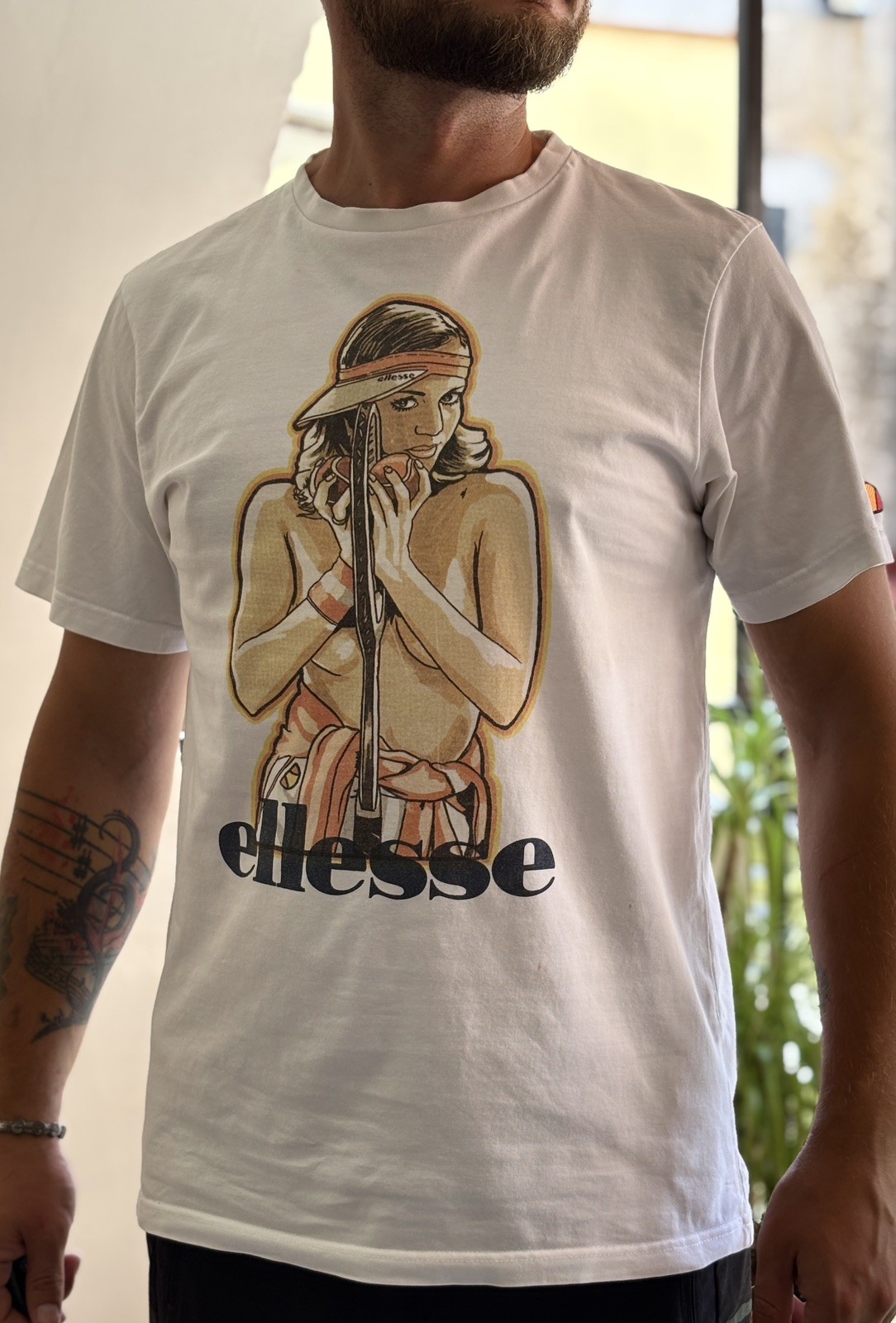 Ellesse Graphic T-Shirt White Size M