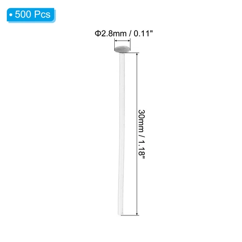 Pack of 500 1.18x0.12 Aluminum Chandelier Connector Pins Silver - - Picture 2 of 5