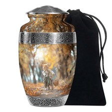 Cat Soul Large Funeral Urn for Human Ashes Adut Women  Men, 10 Inch 