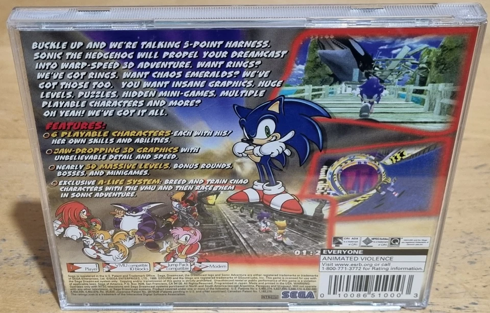 Sonic Adventure for SEGA Dreamcast In EXC Collector's Condition NTSC-U/C USA - Image 3 of 4