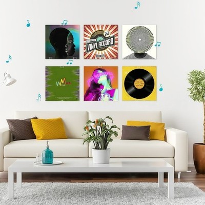 Half Dozen Acrylic Display Racks Wall Installation Shelf for Vinyls Enthusiasts