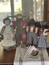 Vintage Set Of 4 Craftways Country Kinfolk Dolls  Clothes Plus Pattern