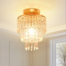 E14 Kristall Kronleuchter Moderne Deckenleuchte Chandelier für Schlafzimmer 20cm