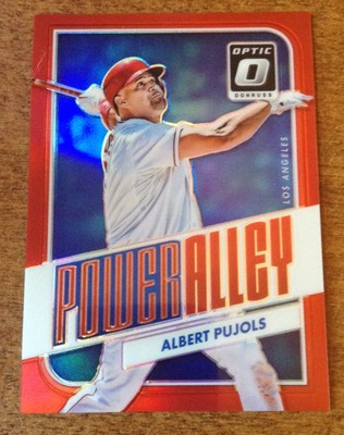 2016 Donruss Optic Chrome Power Alley Red Refr /99 #12 Albert Pujols Angels