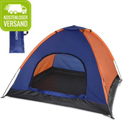 Leichtes 3-4 Personen Campingzelt mit Regenschutz für Familie, Wandern, Strand u