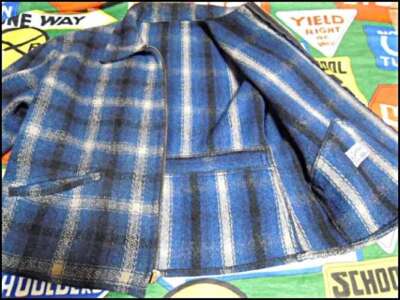 ジャケット・アウター 40s Vintage Wool Ombre Check Belted JKT Weather Jack - Made In USA] Vintage Ombre Check Western Wool