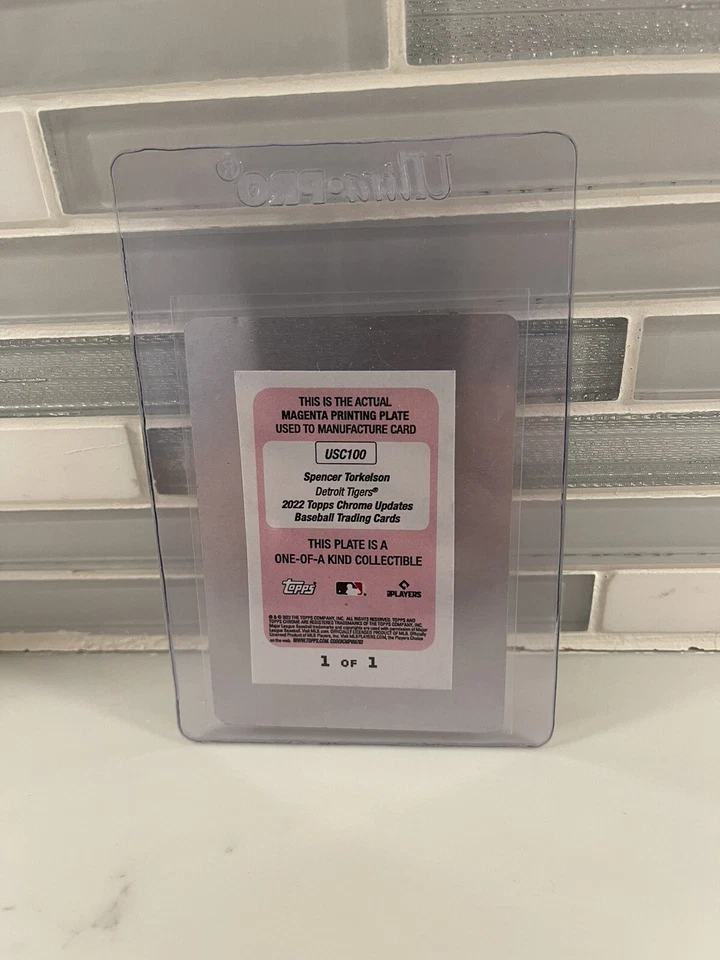 2022 Topps Update Spencer Torkelson USC100 RC Magenta Printing Plate 1/1 Tigers - Image 2 of 2