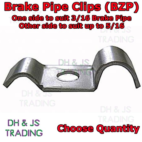 Metal Brake Pipe Clips BZP To suit 3/16 and up to 5/16 Brake Hose Clips