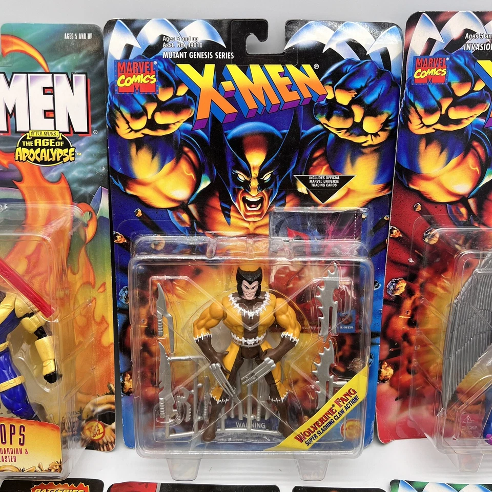 Marvel X-Men Action Figure Lot Of 6 Wolverine, Cyclops Toybiz Vintage 90s New - Image 4 of 4