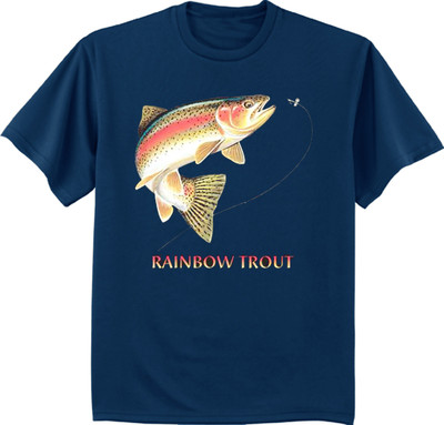 Men's big and tall t-shirt rainbow trout shirt fishing tall tee