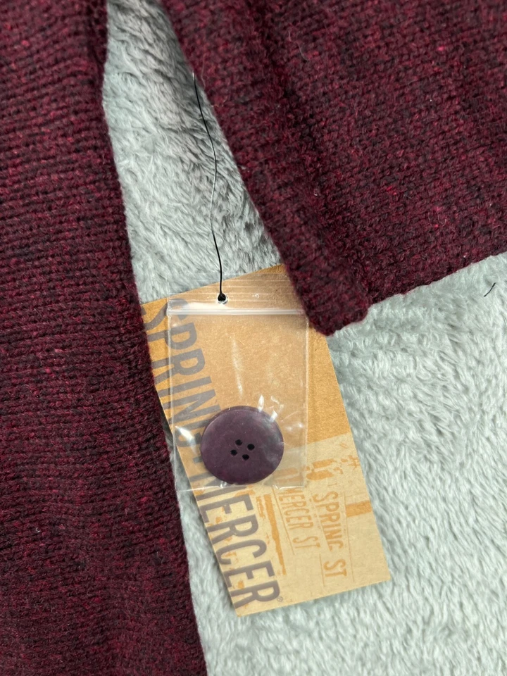 NWT Womens Tops Medium Spring Mercer Red Wool Blend High Mock Neck Button Back - Image 3 of 4