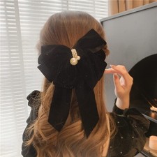Jumwrit Large Bow Hair Clip Strong Hold Bow Hairpin Hair Barrette Vintage Pea...
